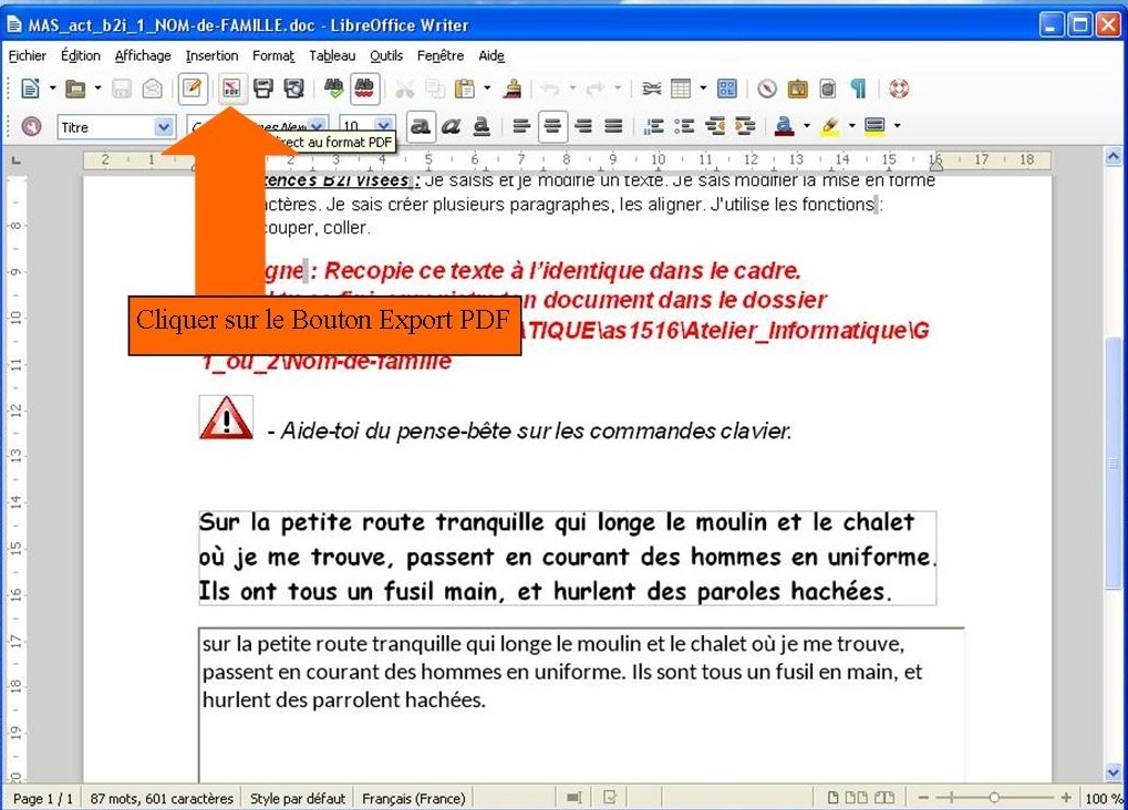 Arielle A Ouvert Un Document Dans Son Traitement De Texte LE TRAITEMENT DE TEXTE – aiclb